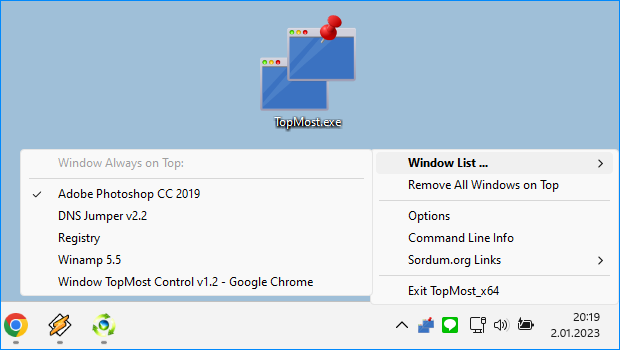 Windows TopMost Control main